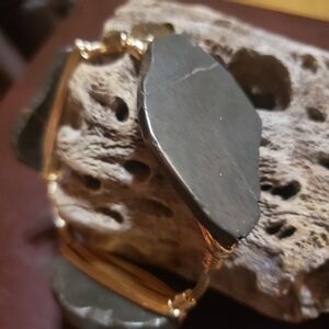 Gold and Black HBB Stone Bracelet